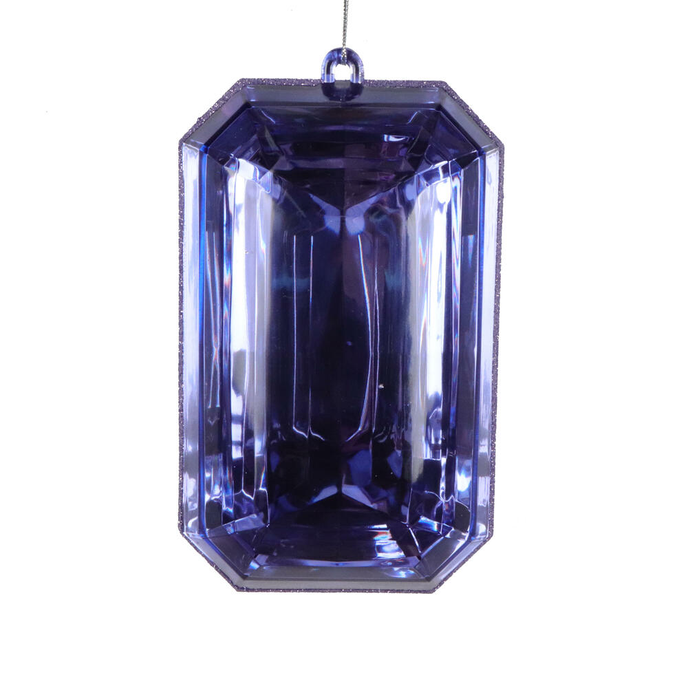MT233086 8 in. Lavender Rectangle Jewel Glitter Ornament - 2 Piece