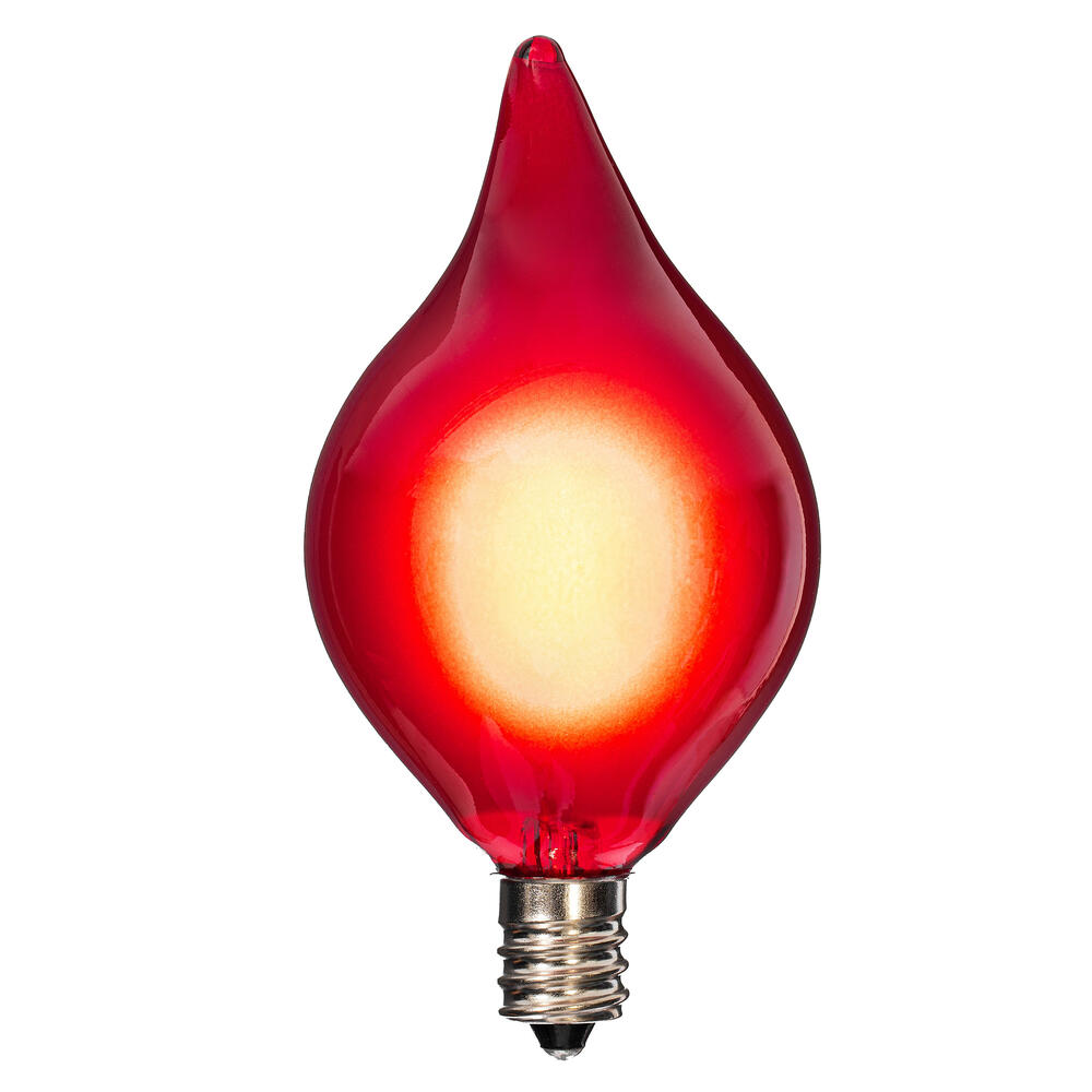 X231515 5 Red & Warm White LED G45 Glass Flame Tip Replacement Bulbs