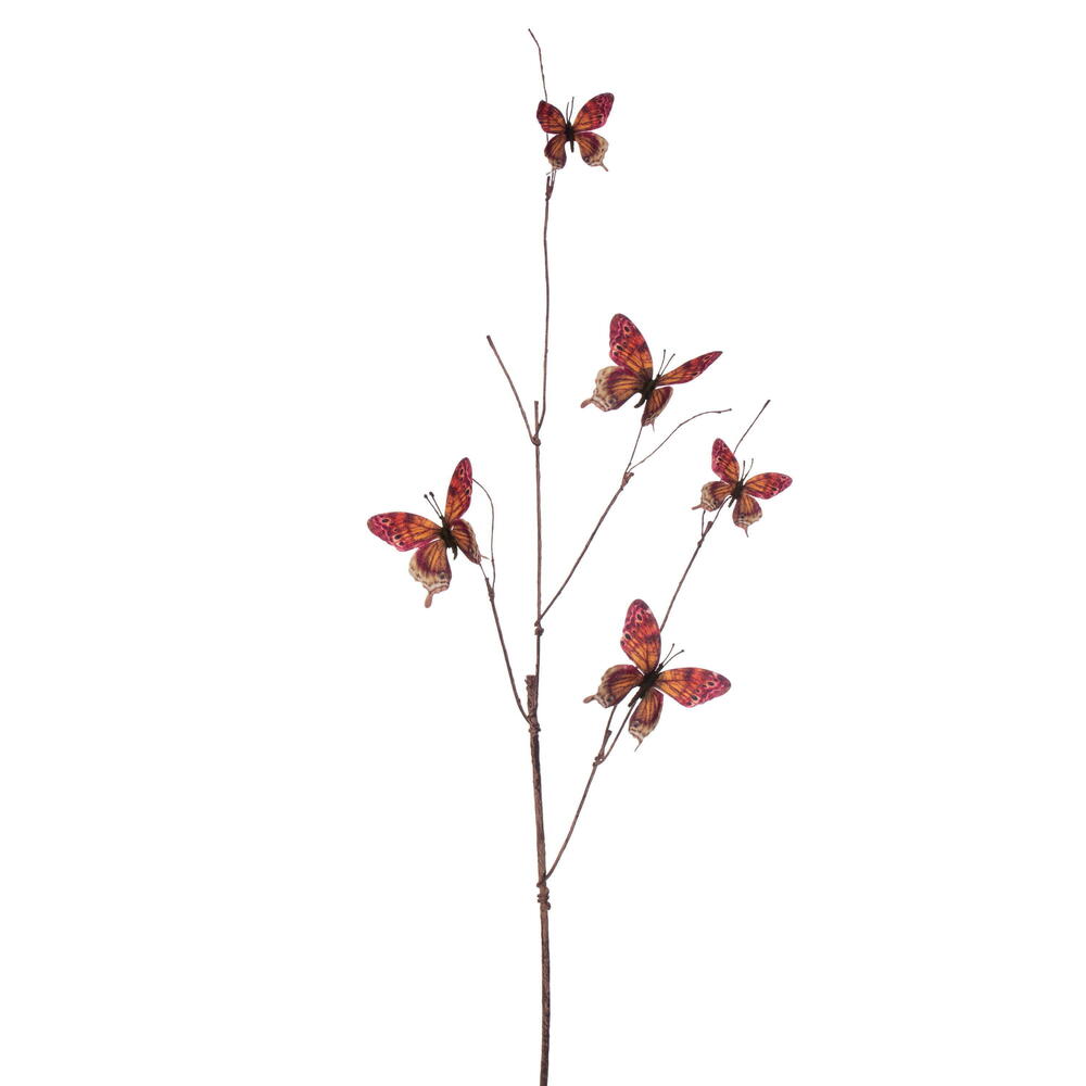 EF232339 37 in. Purple & Mocha Butterfly Spray - 2 Piece