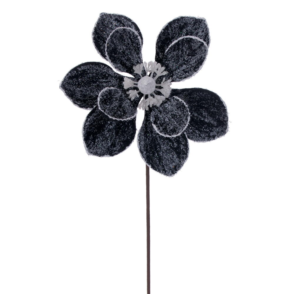 EH236317 23 in. Black Magnolia Artificial Christmas Stem - 3 Piece