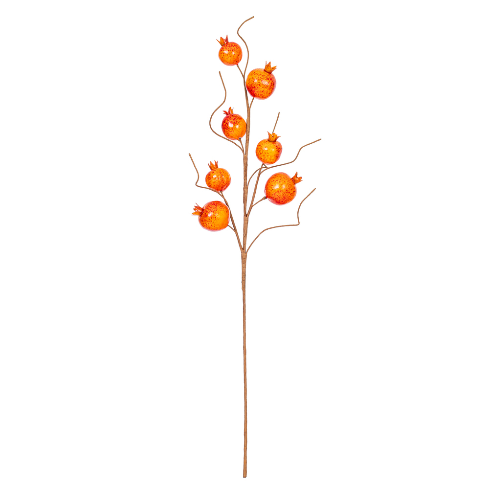 FPQ237129 31 in. Artificial Light Orange Pomegranate Spray - Bag of 3
