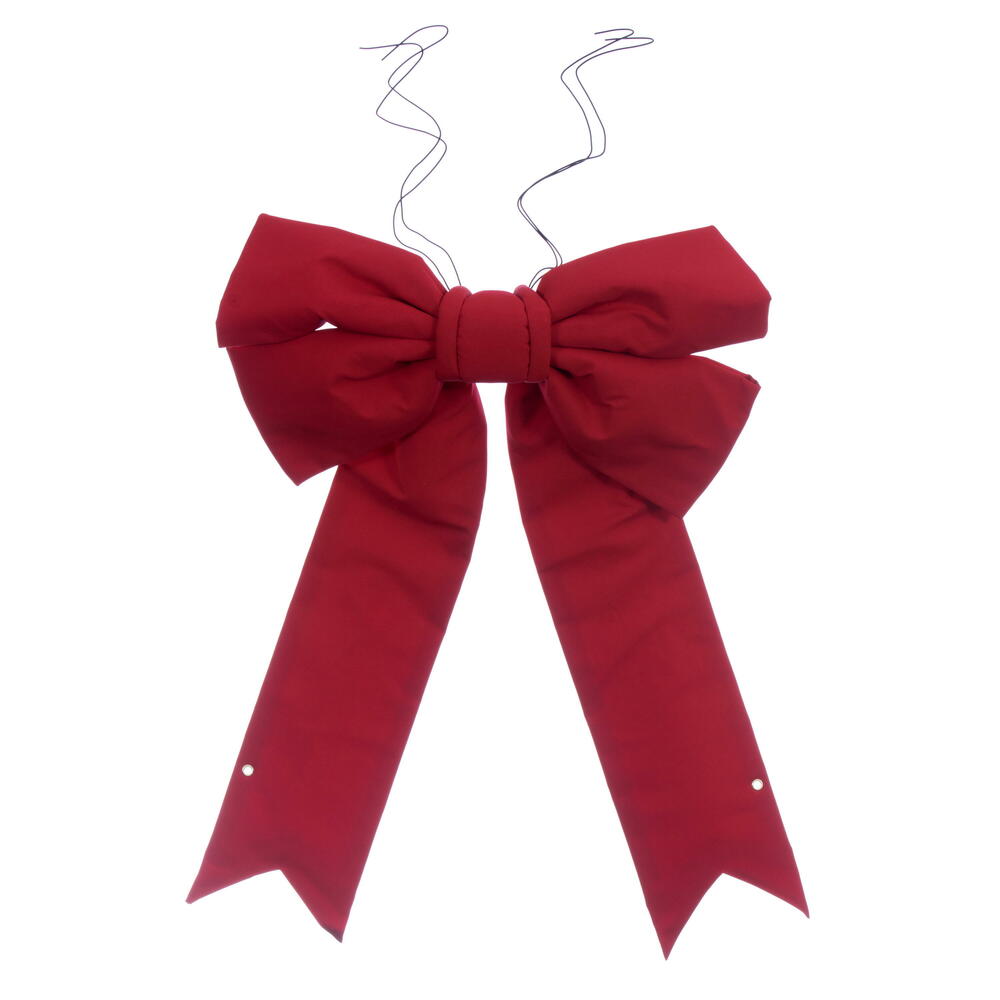 L230324 24 x 30 in. Red Canvas 4 Loop Outdoor Christmas Bow with UV Treated Material & Wire to Hang