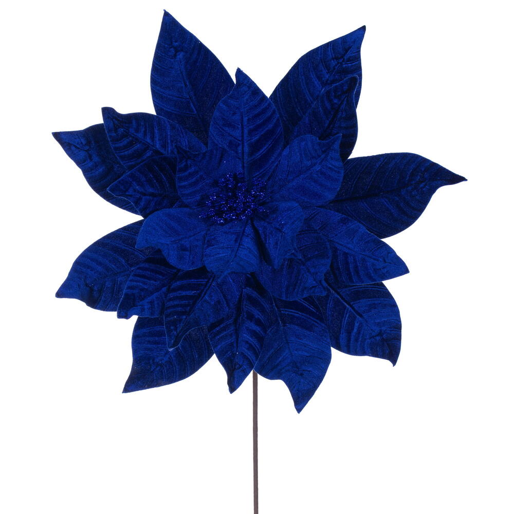 RG233102 21.5 in. Blue Poinsettia Stem - 2 Piece