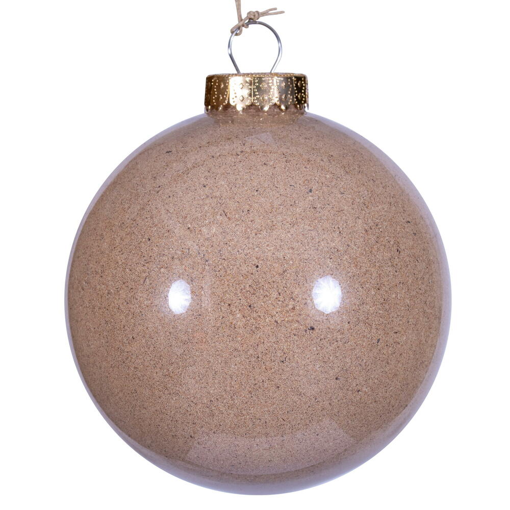RV231843 6 in. Beige Ball Ornament - 2 Piece