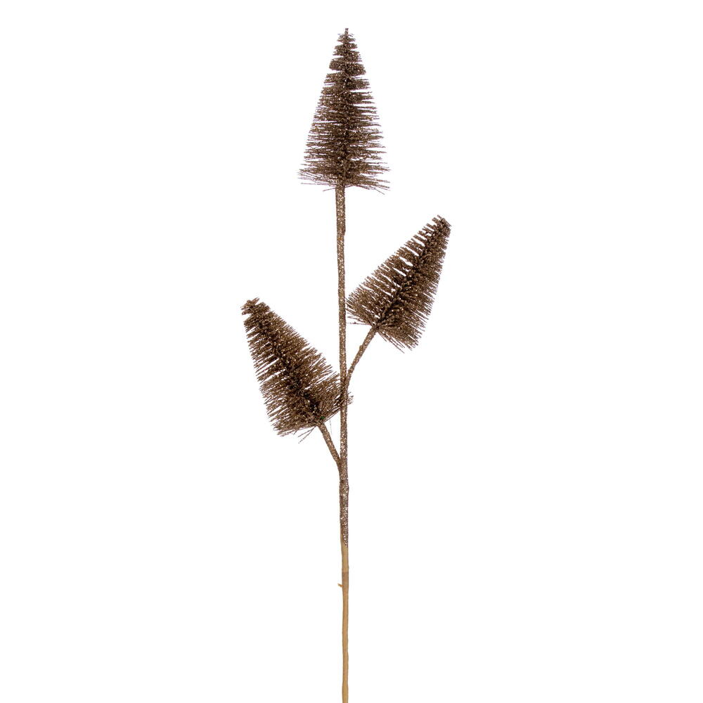 RX230308 20 in. Artificial Gold Glitter Cone Tree Spray - 6 Piece