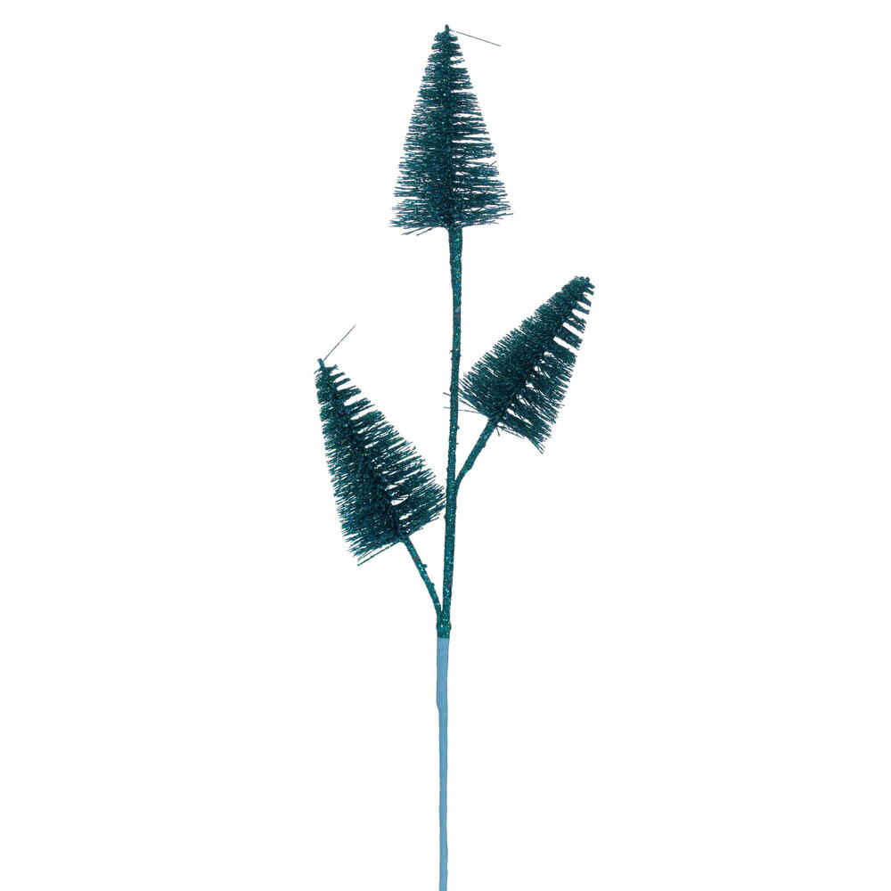 RX230312 20 in. Artificial Turquoise Glitter Cone Tree Spray - 6 Piece