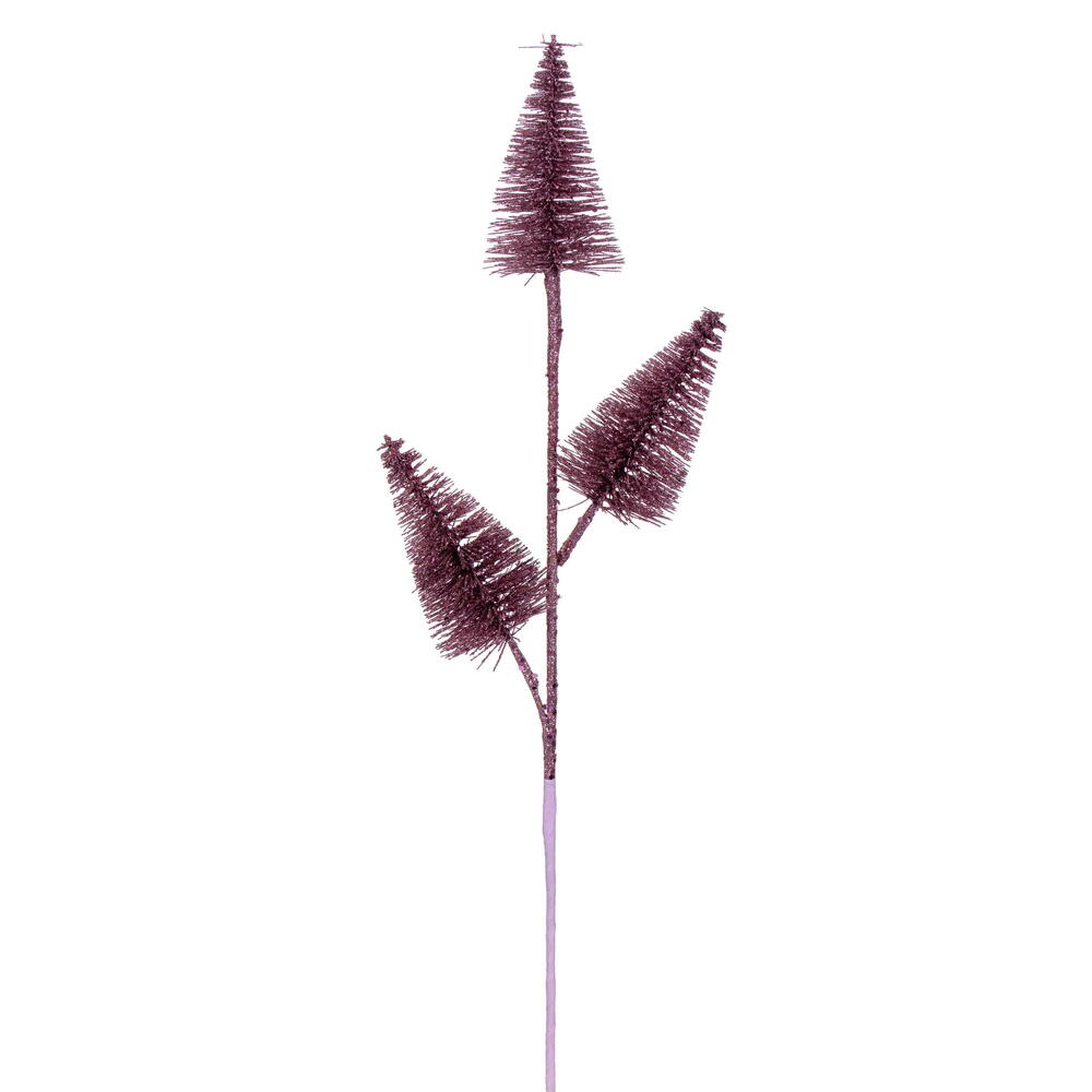 RX230379 20 in. Artificial Pink Glitter Cone Tree Spray - 6 Piece