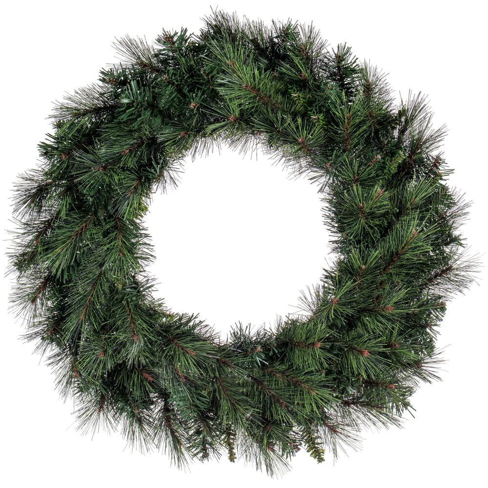 K201436 36 in. Brighton Pine Artificial Wreath with 250 PE & PVC Tips - Green