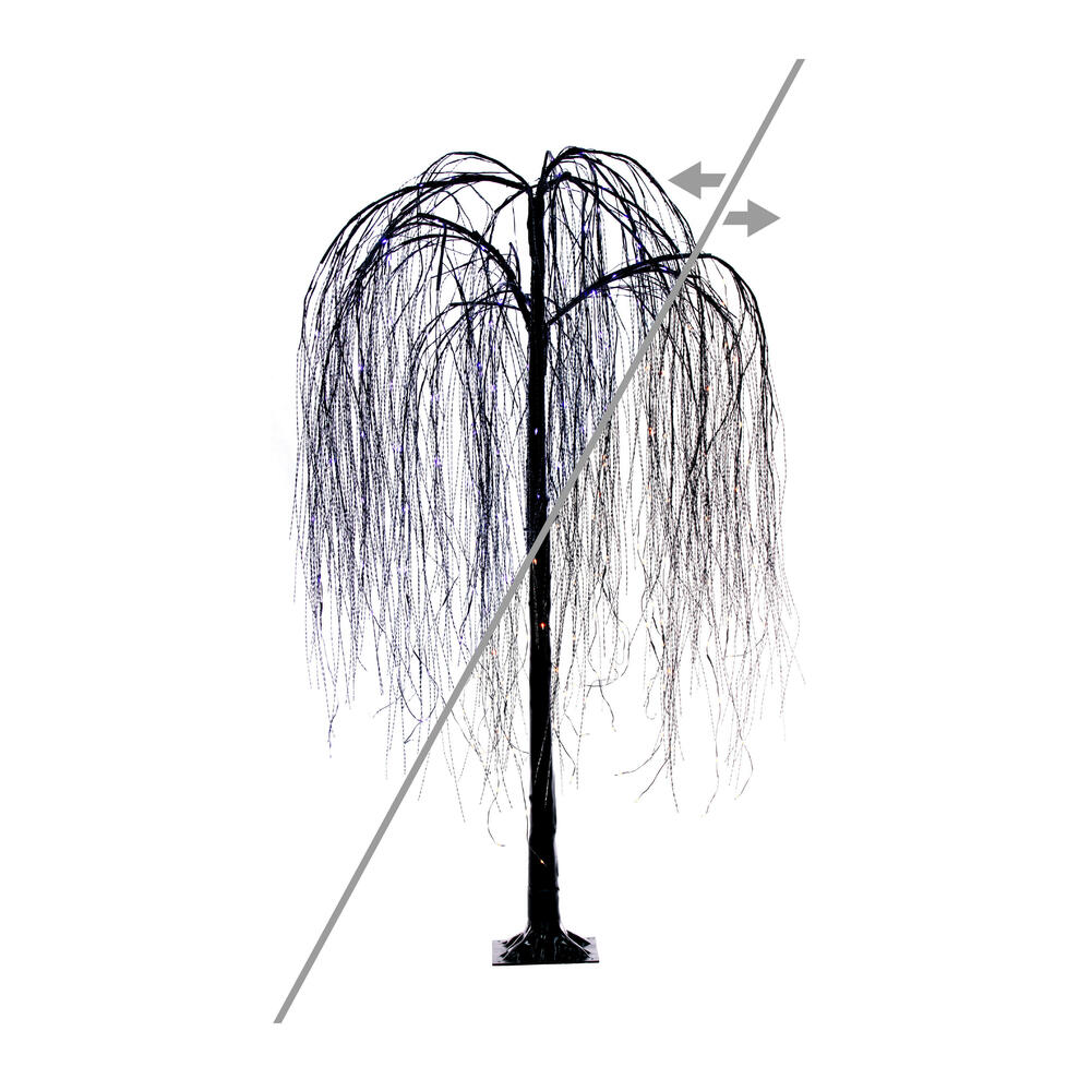 X249061LED 6 ft. Willow Twig Tree - 243 Purple & Orange Light - Black