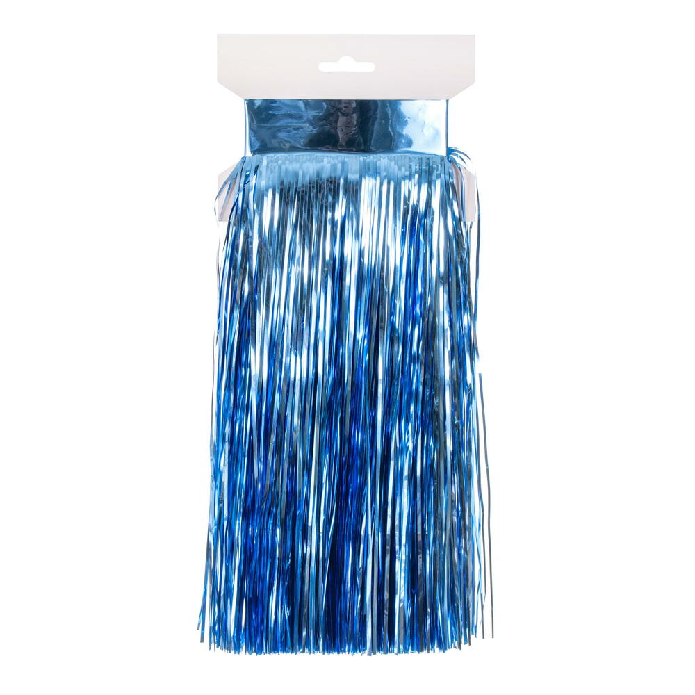 RX241002 10 ft. x 12 in. Blue Tinsel Icicle Curtain - Pack of 4
