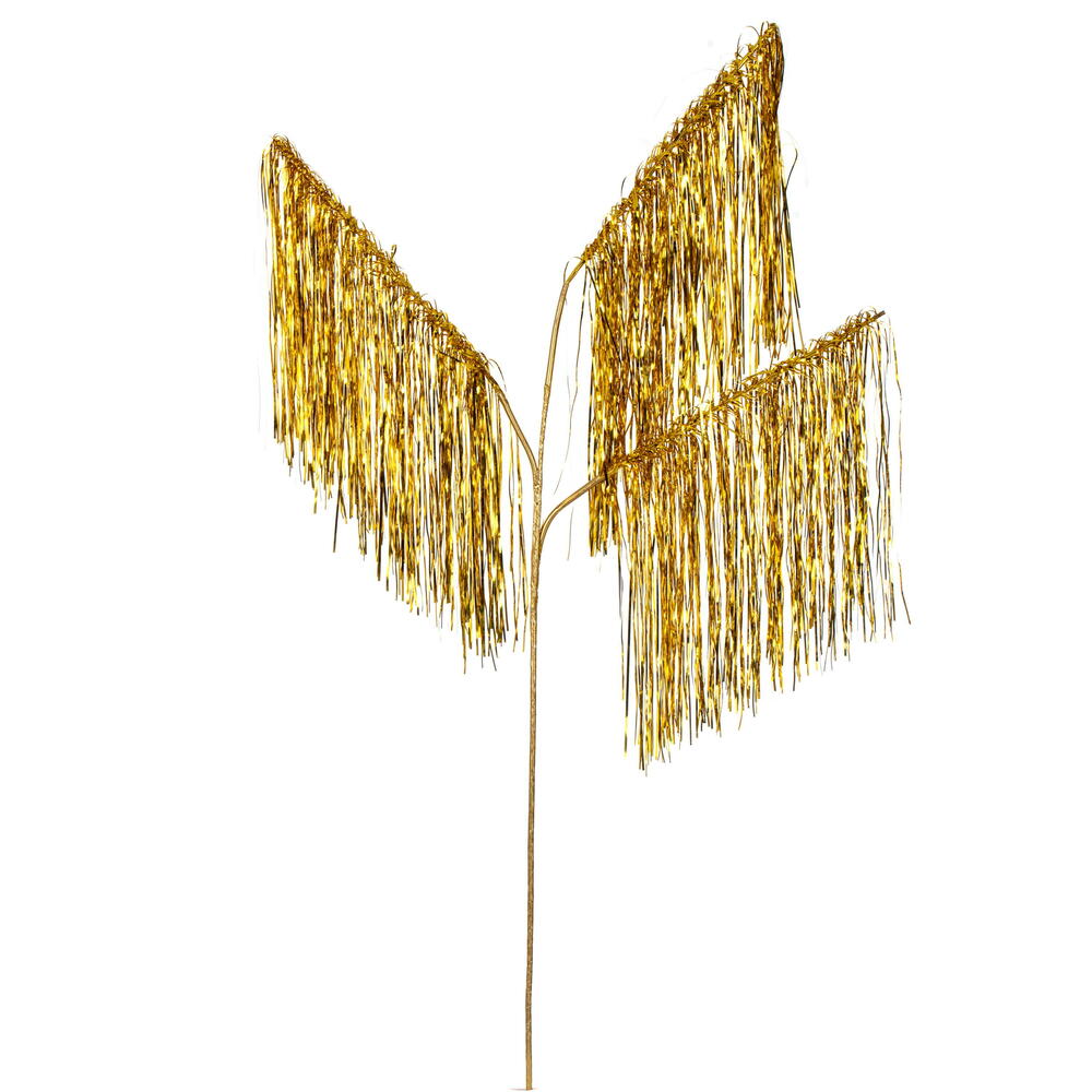RX241308 36 in. Gold Tinsel Icicle 3-Tip Spray - Pack of 3