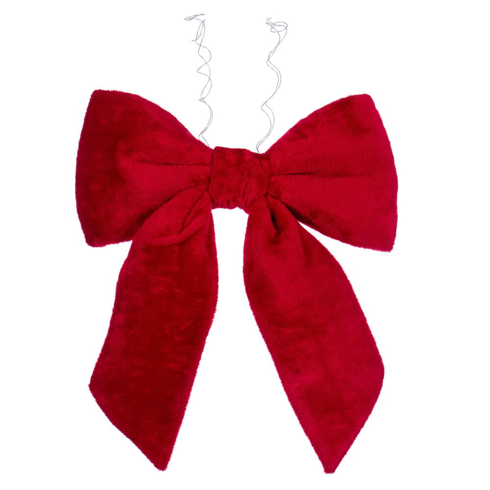 L231918 18 x 23 in. Red Faux Fur Bow