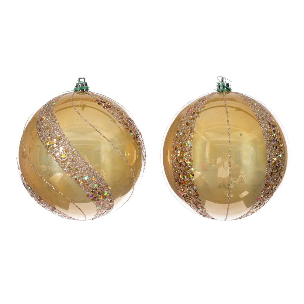 N231108D 4.75 in. Gold Pearl Sequin Ball Ornament Assortment
