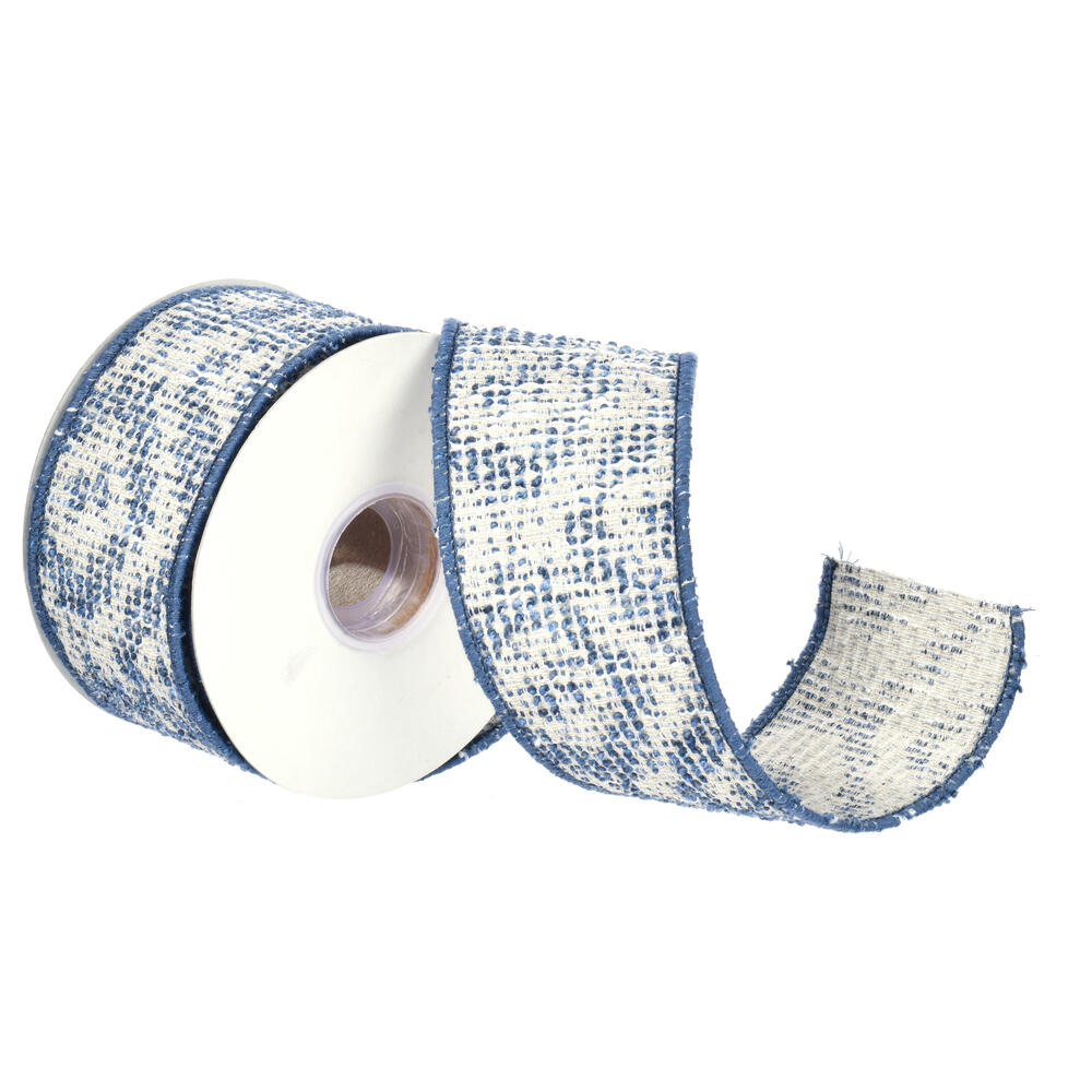 QR231715 2.5 in. Blue Jacquard Ribbon