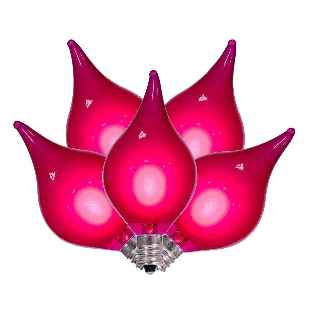 X231519 5 Pink LED G45 Glass Flame Tip Replacement Bulbs