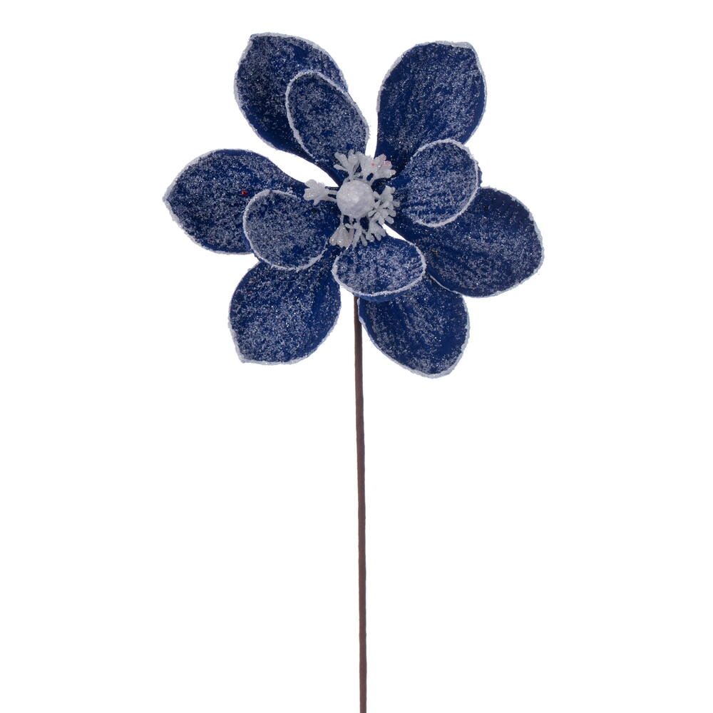 EH236302 23 in. Blue Magnolia Artificial Christmas Stem - Bag of 3
