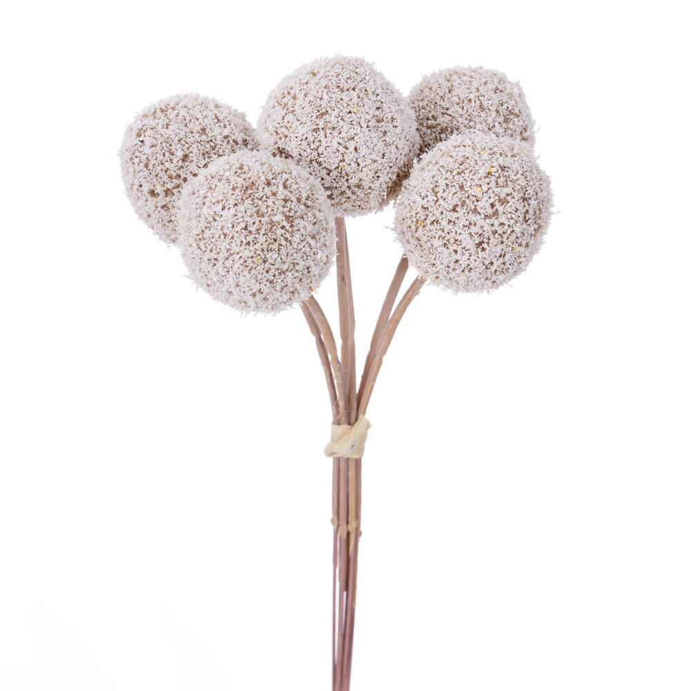 FNT236872 7 in. White Billy Buttons Stem - Bag of 6