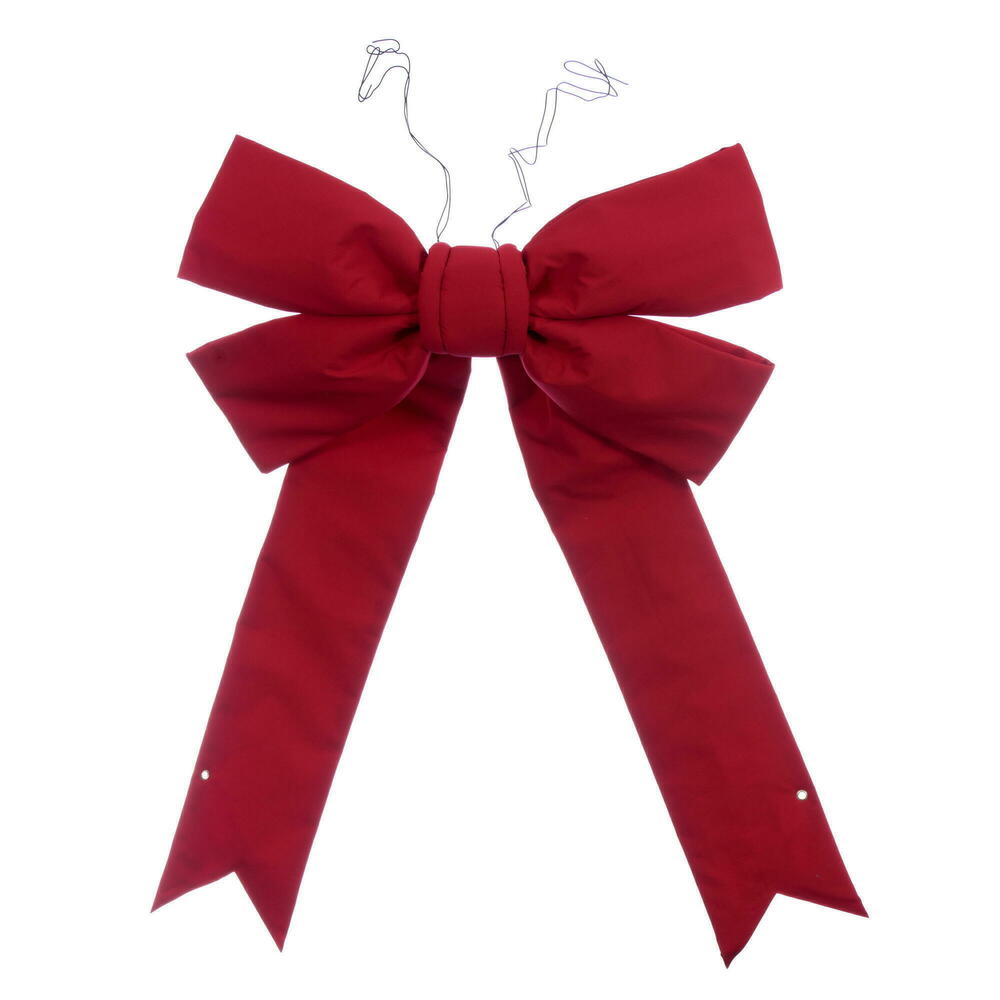 L230372 72 x 90 in. Red Canvas 4 Loop Outdoor Christmas Bow with UV Treated Material & Wire to Hang