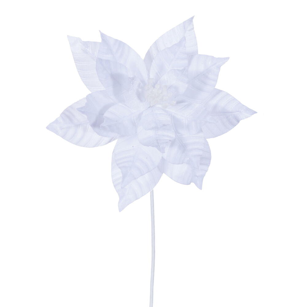 RG232711 21.5 in. White Poinsettia Stem - 6 Piece