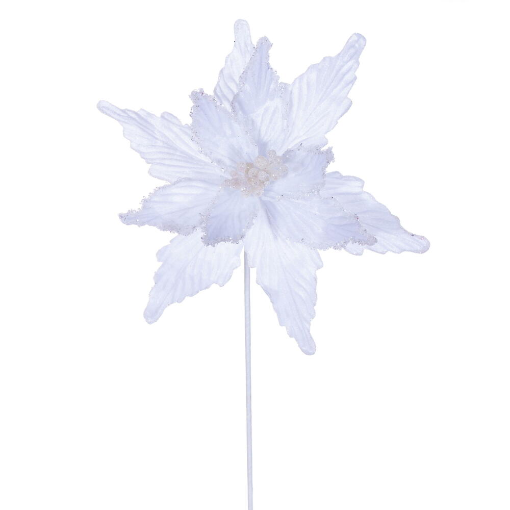 RG234911 21.5 in. White Poinsettia Stem - 6 Piece