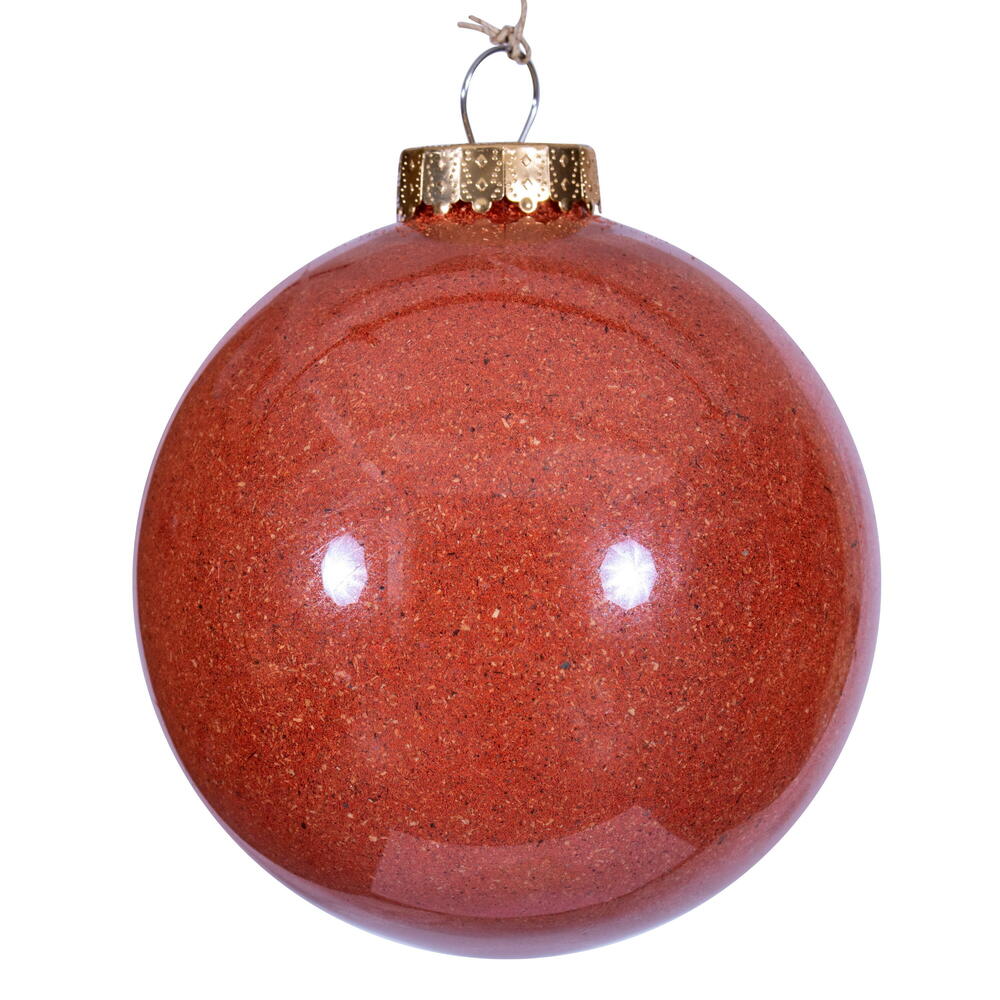 RV231818 6 in. Rustic Orange Ball Ornament - 2 Piece
