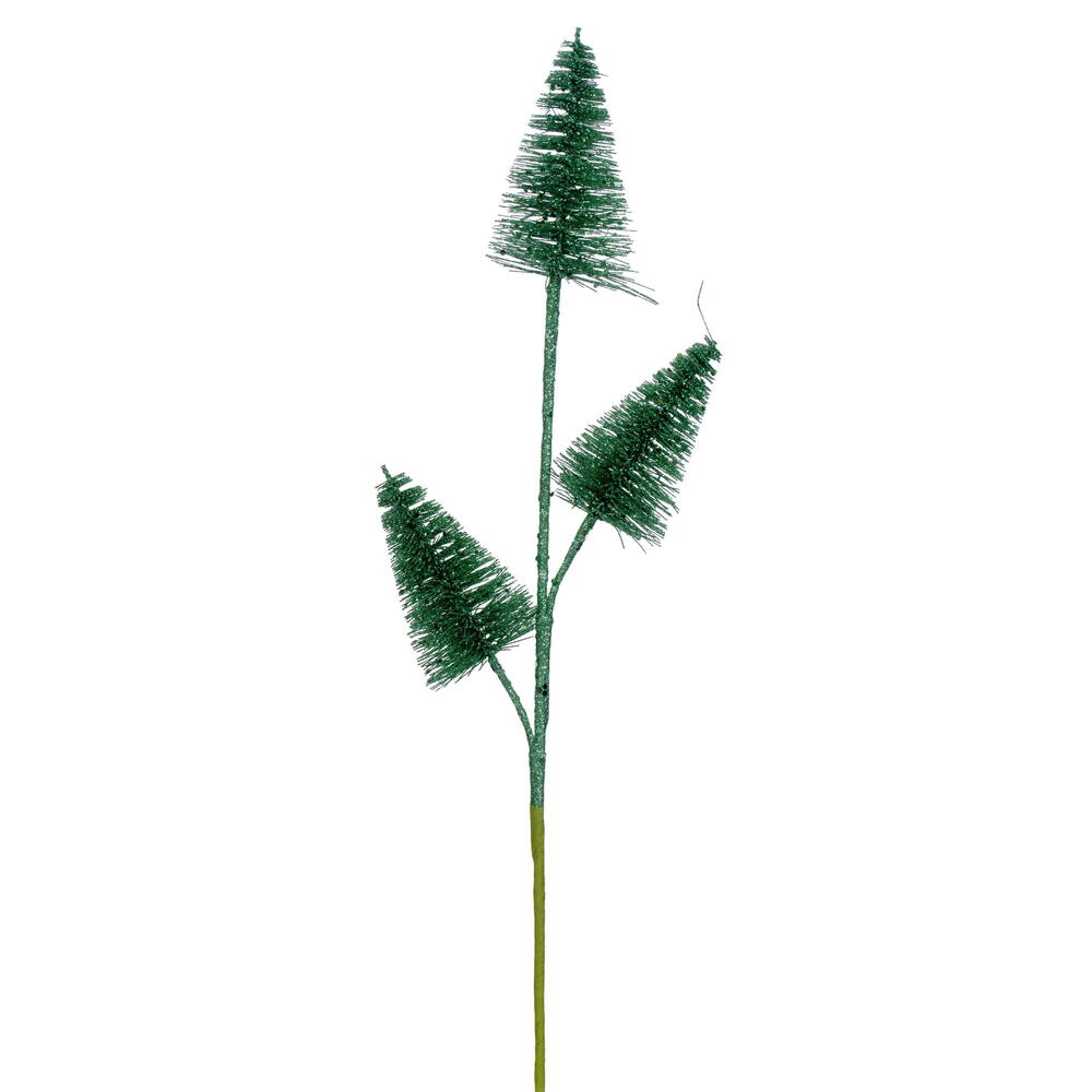 RX230334 20 in. Artificial Juniper Glitter Cone Tree Spray - 6 Piece