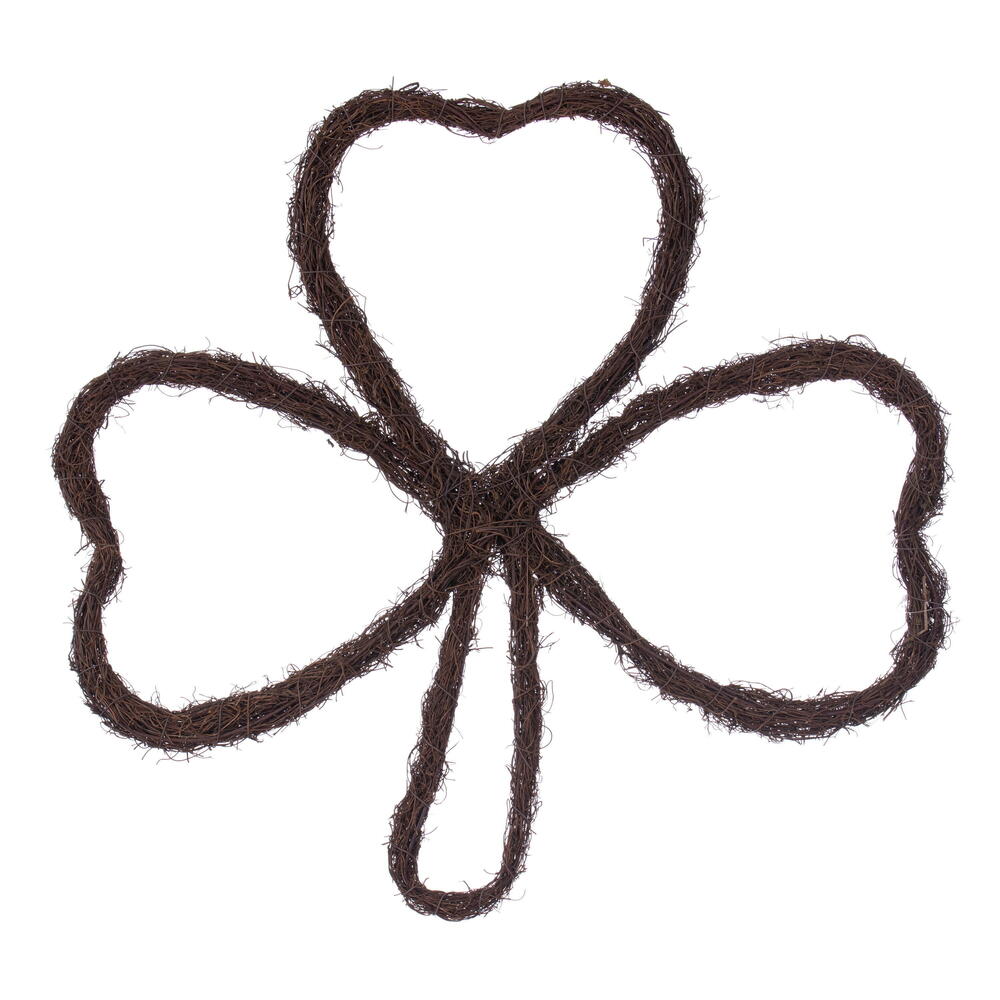 FPQ241324 24 x 24 in. Shamrock Outline Wreath - Brown