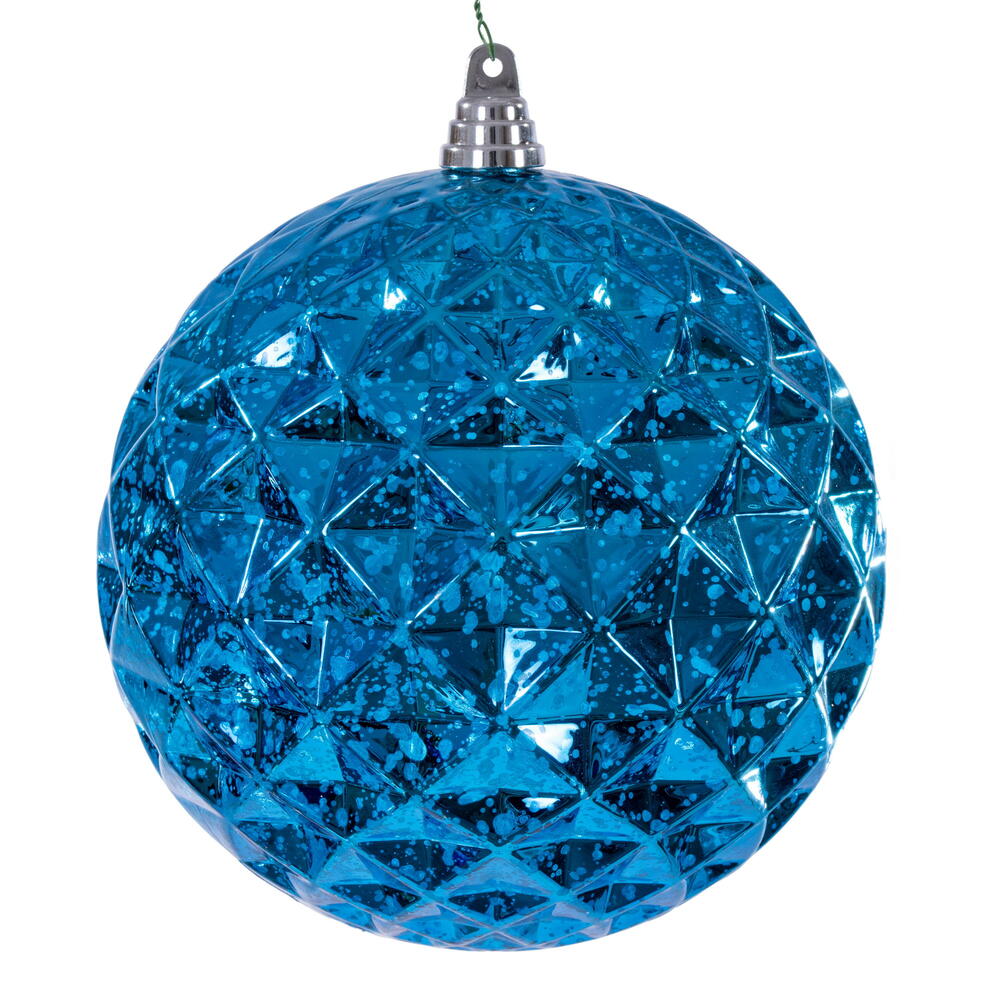 MC240512 8 in. Turquoise Diamond Mercury Ornament