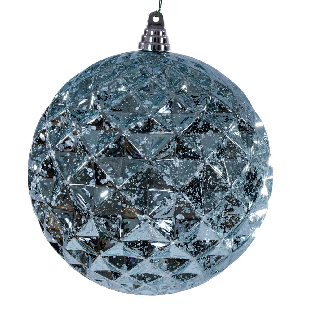 MC240532 8 in. Baby Blue Diamond Mercury Ornament