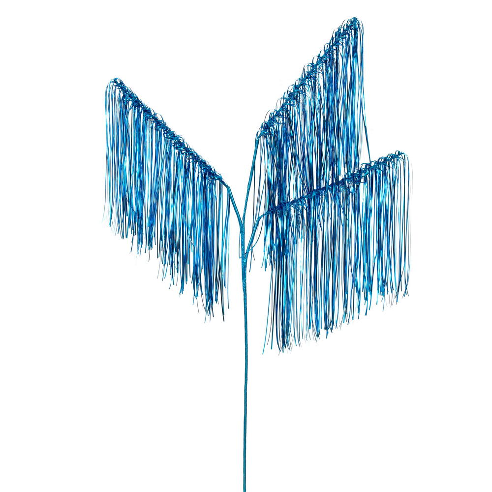 RX241312 36 in. Turquoise Tinsel Icicle 3-Tip Spray - Pack of 3