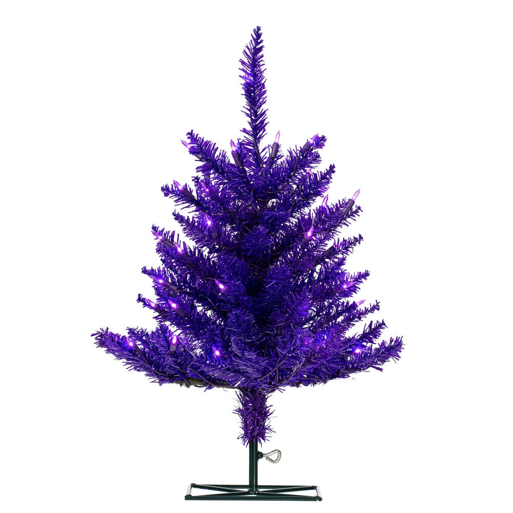 K163121LED 2 ft. x 20 in. Purple Artificial Christmas Tree with 50 Purple LED Lights