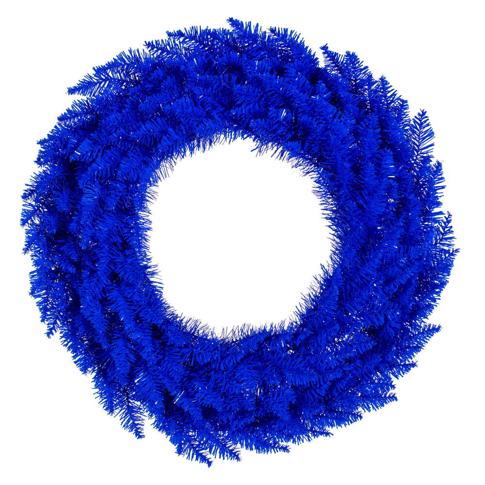 K234530 30 in. Blue Artificial UnLit Wreath with 260 PVC Tips