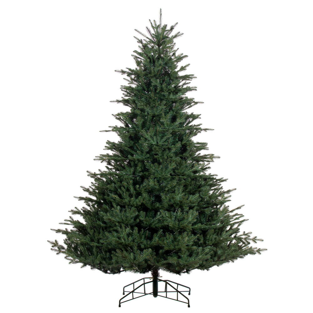 K238175 7.5 ft. x 68 in. Bellevue Fraser Fir Artificial Unlit Christmas Tree with Folding Metal Tree Stand - Green