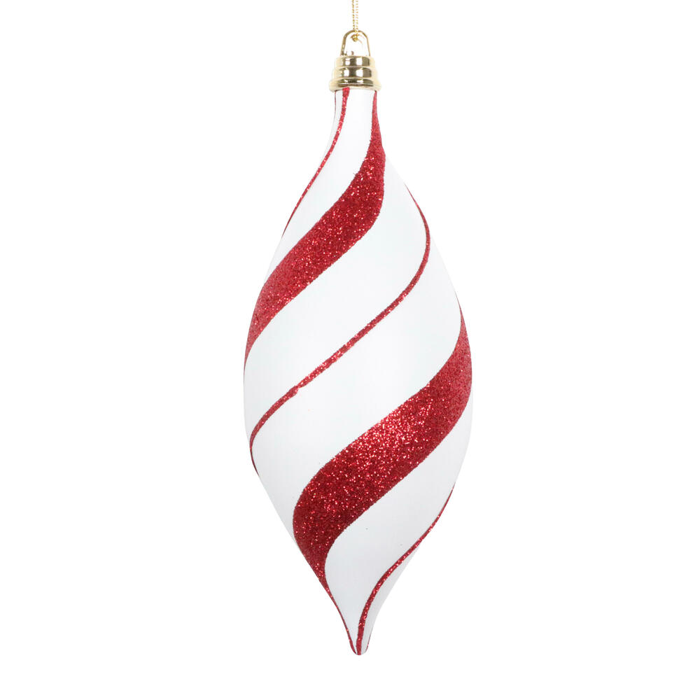 MT231207 7 in. White & Red Glitter Shuttle Ornament - 3 Piece