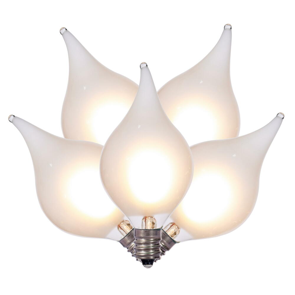 X231501 15 Light x 15 ft. Warm White LED G45 Glass Flame Tip Light Set - 12 in. on Green Wire