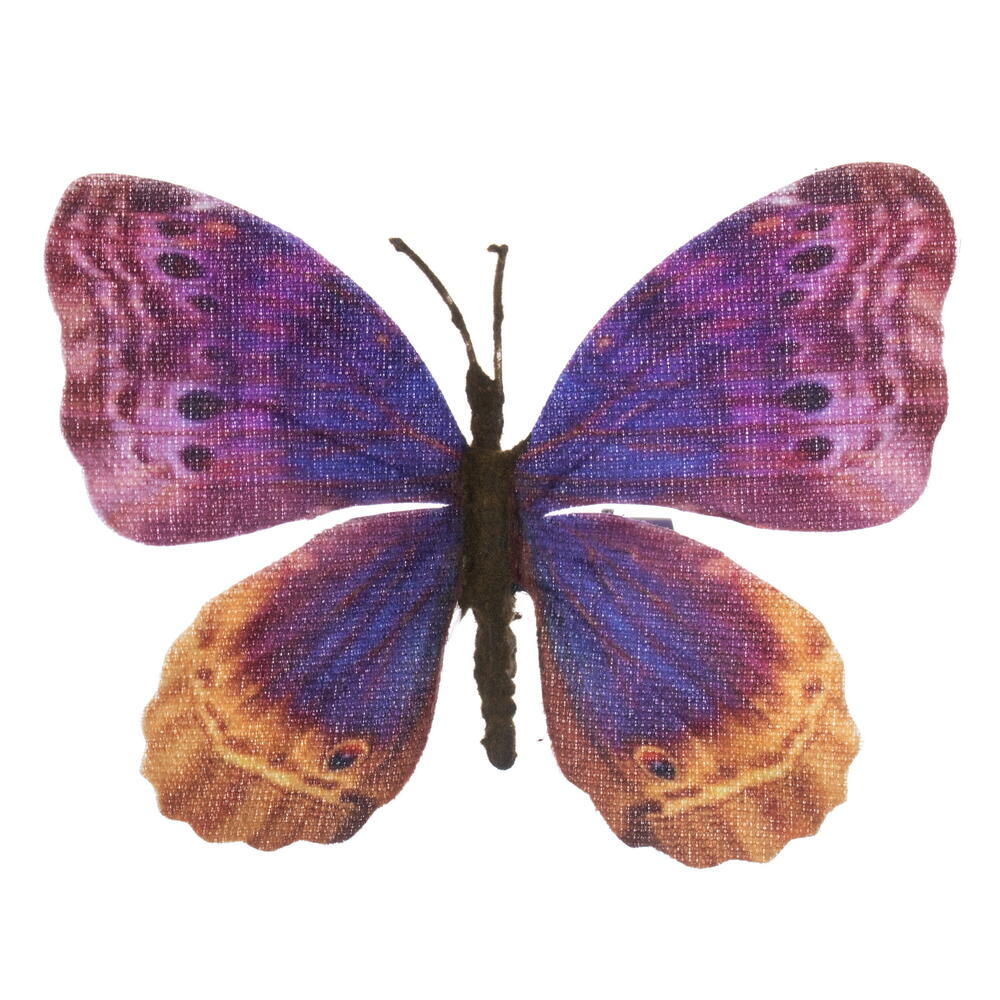 EF232126 4.5 in. Purple & Mocha Butterfly Clip, 12 Per Bag