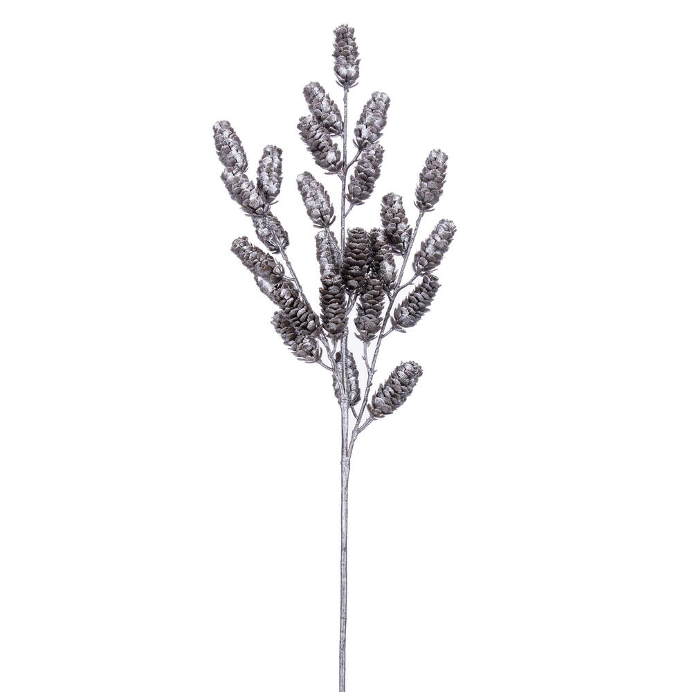 RK238407 26 in. Artificial Silver Pinecone Christmas Spray - 2 Piece