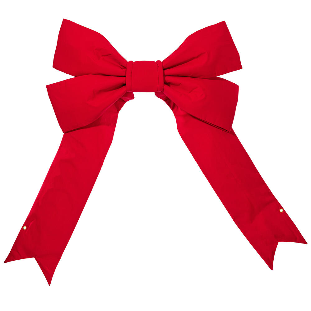 L230348 48 x 60 in. Red Canvas 4 Loop Outdoor Christmas Bow with UV Treated Material & Wire to Hang