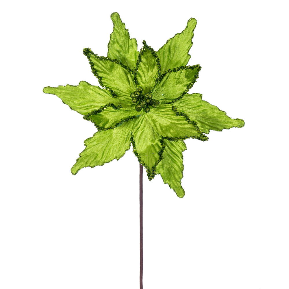 RG234973 21.5 in. Lime Poinsettia Stem - 6 Piece