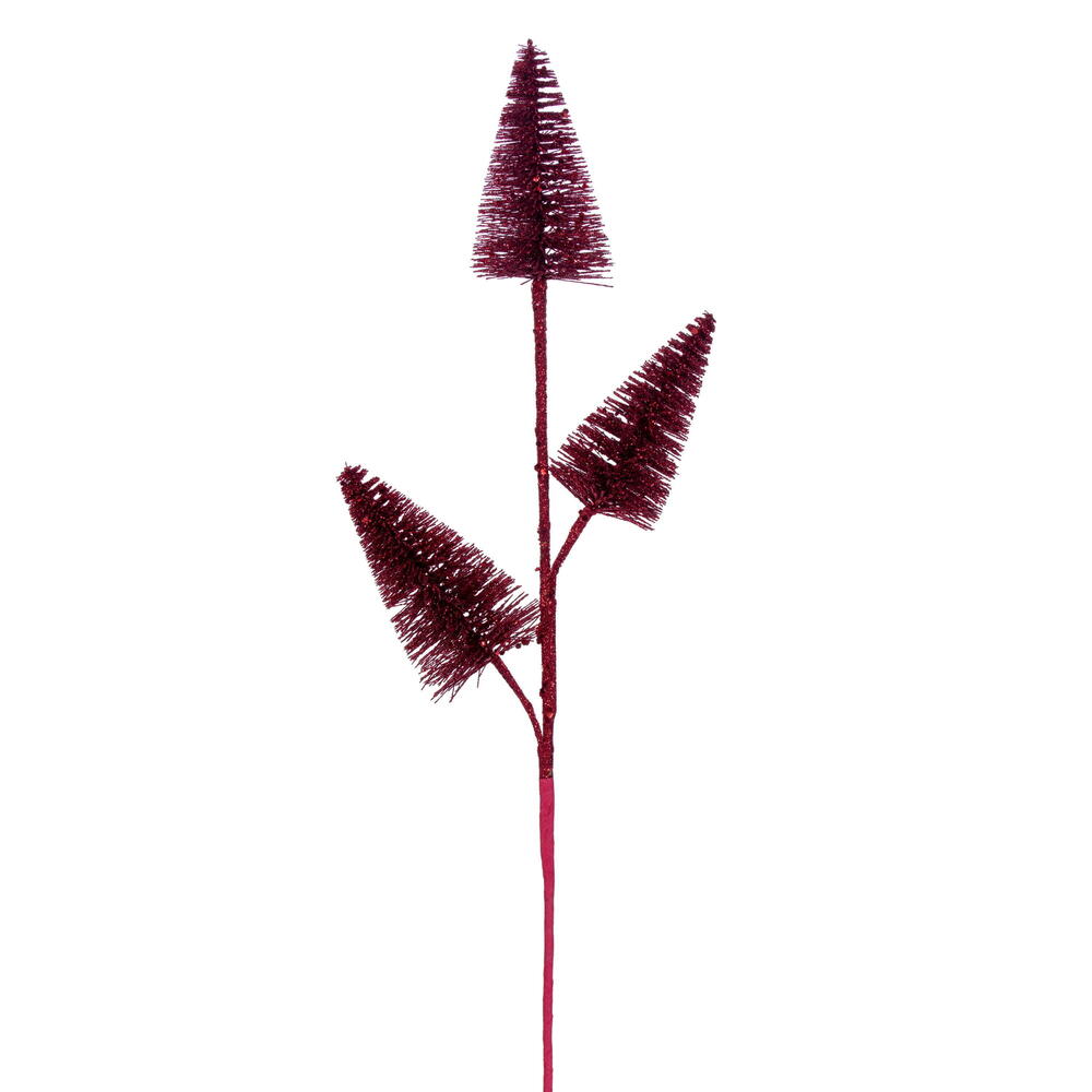 RX230303 20 in. Artificial Red Glitter Cone Tree Spray - 6 Piece