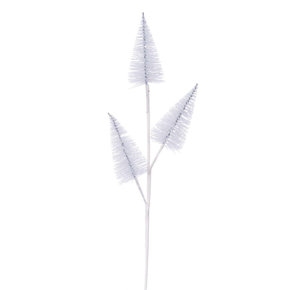 RX230311 20 in. Artificial White Glitter Cone Tree Spray - 6 Piece