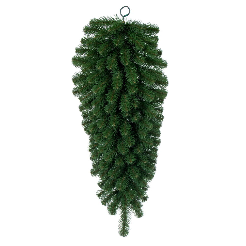 G237147 48 in. Deluxe Sequoia Pine Artificial Unlit Teardrop with 193 Classic PVC Tipsand Heavy Duty 0.22 Gauge Wire - Green