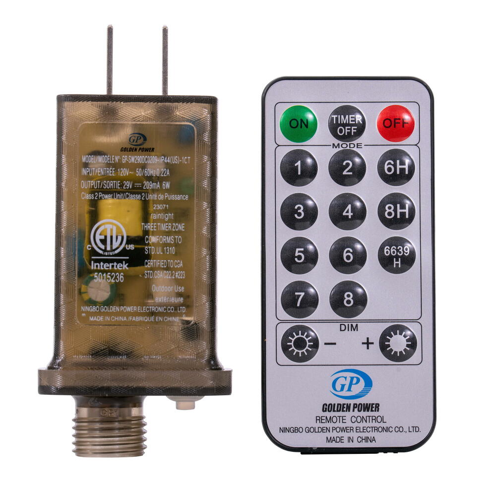 X22G000 8F Remote Control & ETL 29V 209MA 0.6W Memory Adapter for use with 8F Snake & Cherry Light Sets - Black