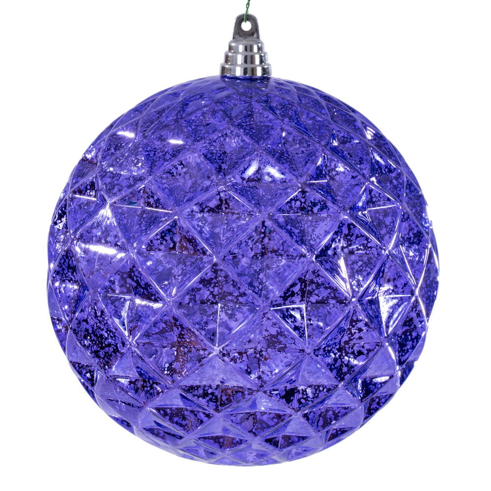 MC240586 8 in. Lavender Diamond Mercury Ornament