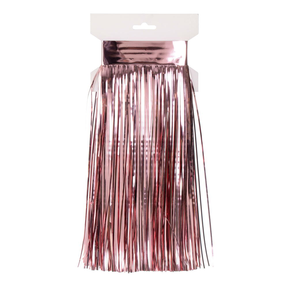 RX241058 10 ft. x 12 in. Rose Gold Tinsel Icicle Curtain - Pack of 4