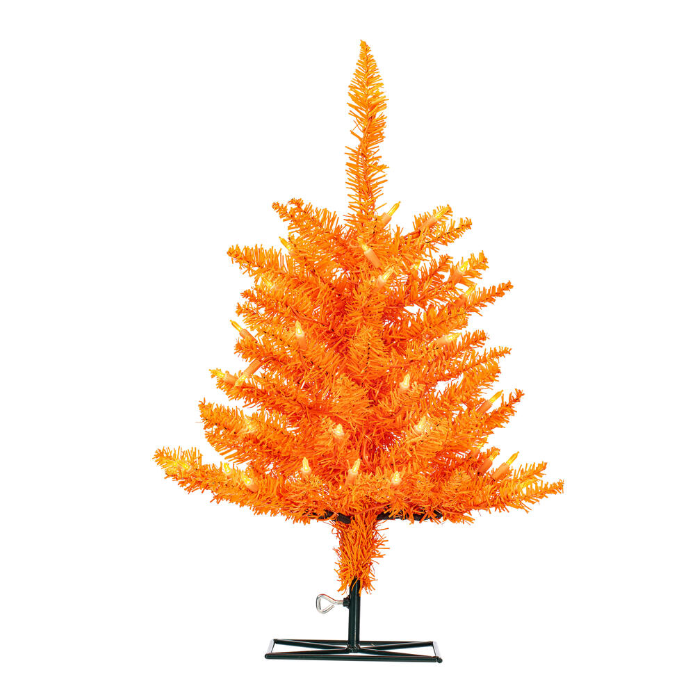 K162321LED 2 ft. x 20 in. Orange Artificial Christmas Tree with 50 Orange LED Lights