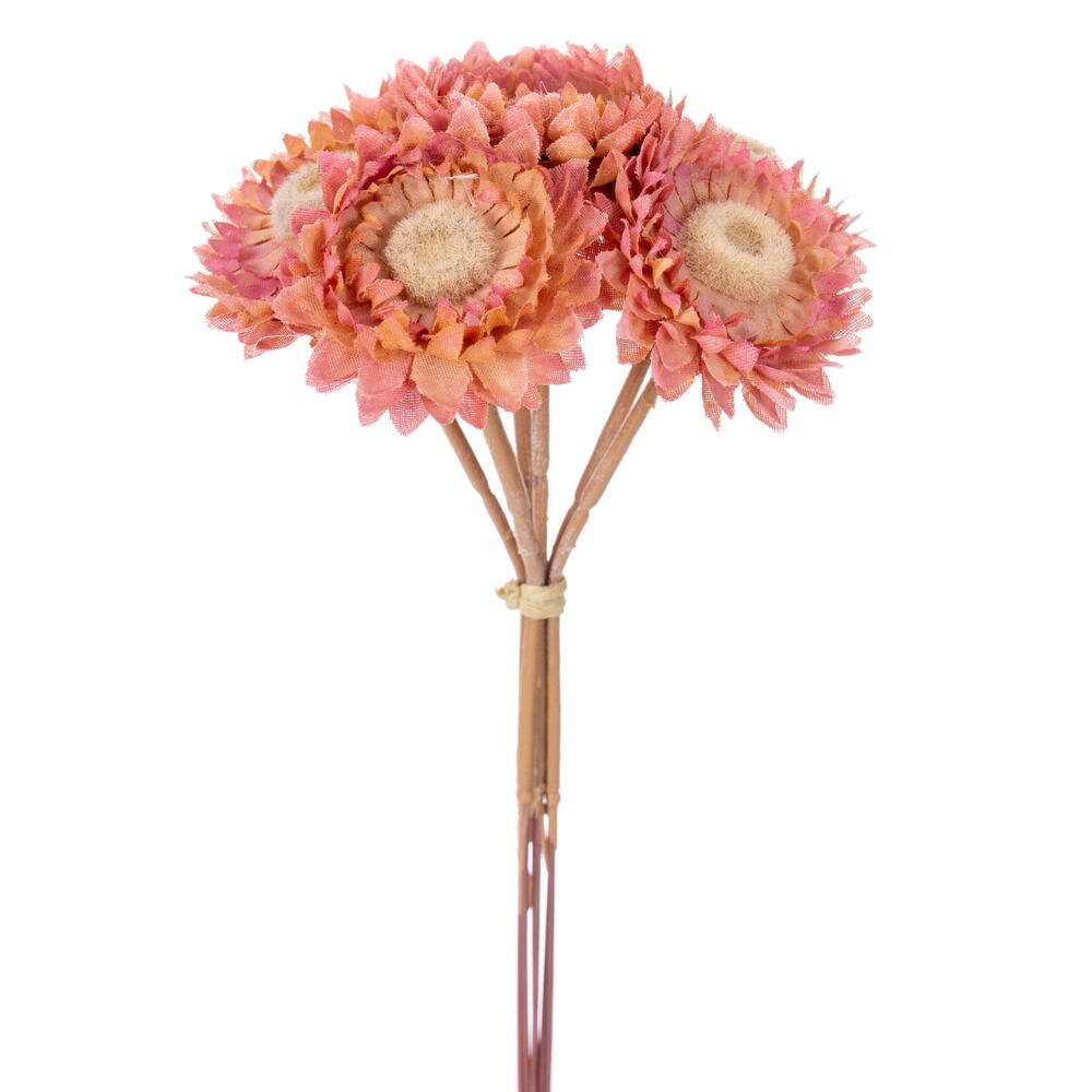 FNT236429 7 in. Rose Pink Artificial Daisy Strawflower Stem - Bag of 6
