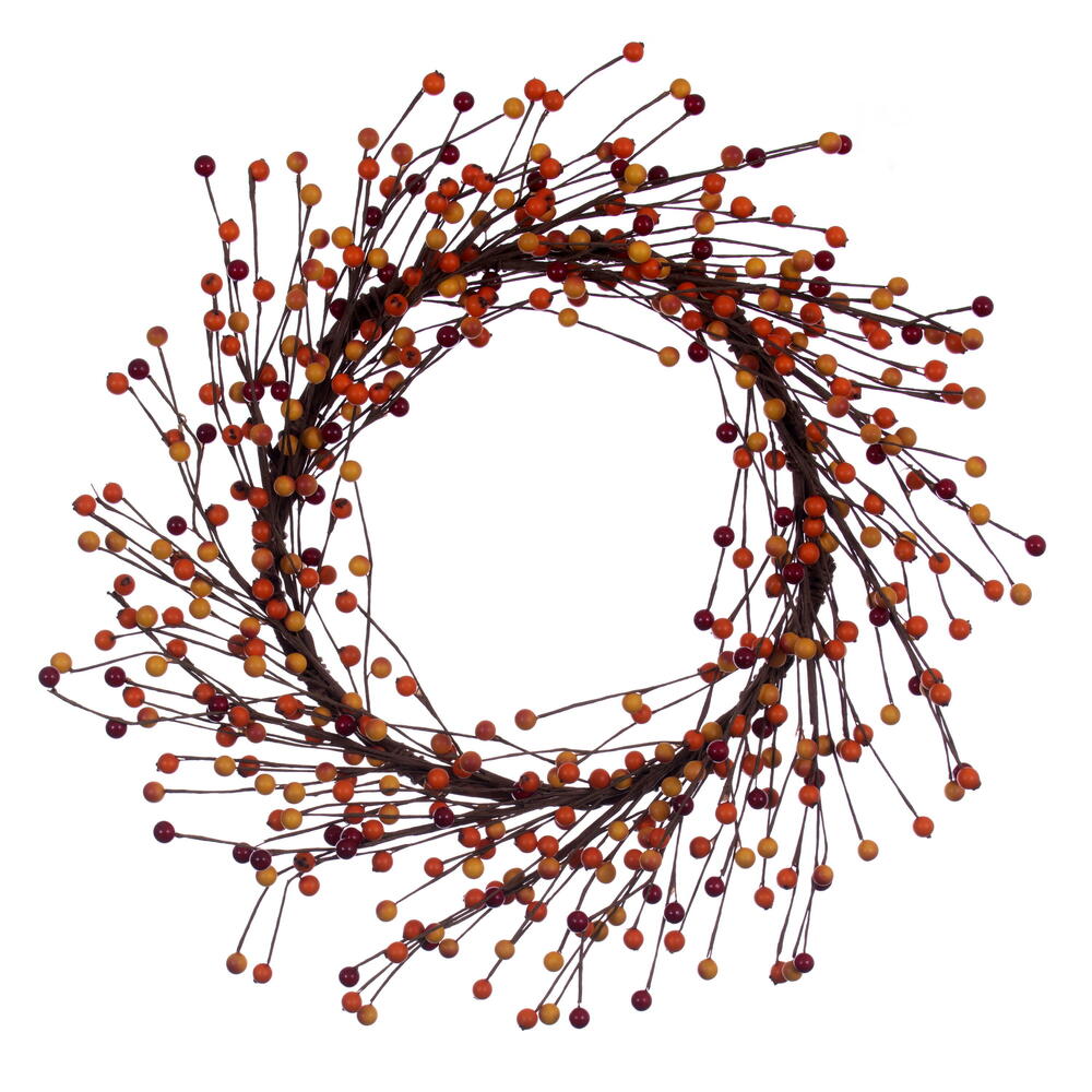 FPQ232724 24 in. Artificial Orange Berry Wreath