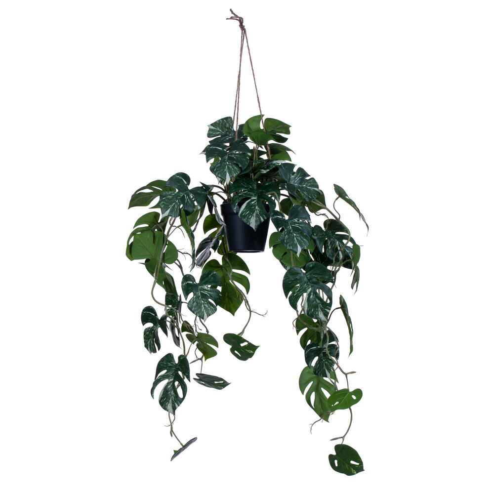 FR236636 41 in. Artificial Green Hanging Potted Monstera Plant