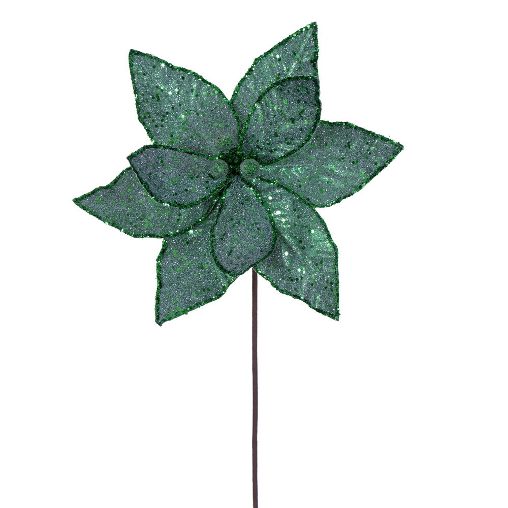 RG231173 21.5 in. Lime Sequin Poinsettia - 6 Piece